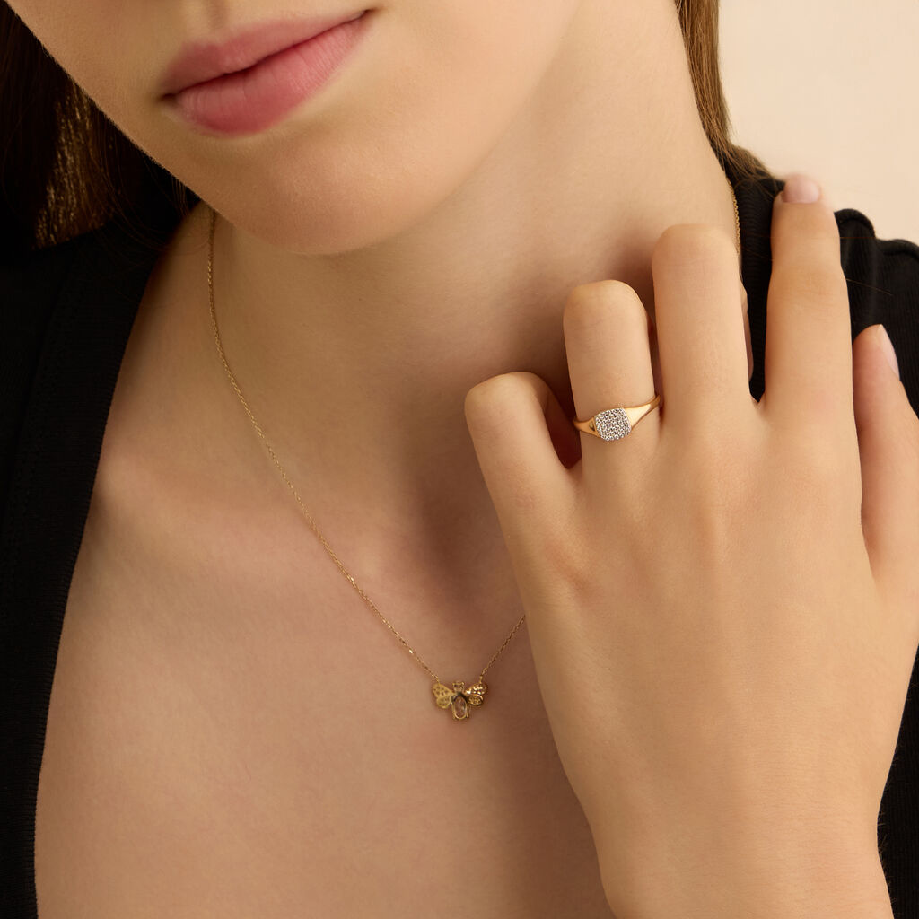 Anello Chevalier Claire Oro Giallo Cubic Zirconia