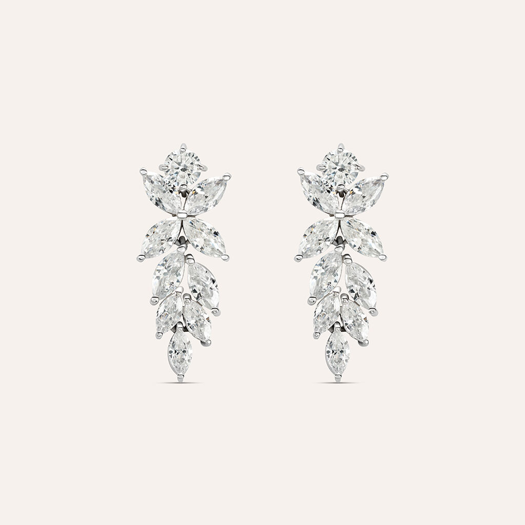 Orecchini Pendenti Claire Oro Bianco Cubic Zirconia