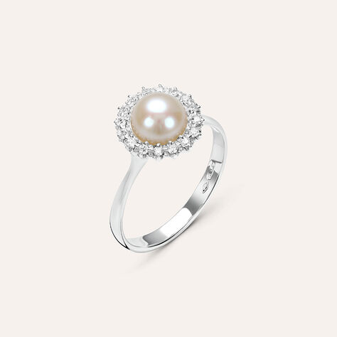 Anello Solitario Gold Pearls Oro Bianco Perla D'Acqua Dolce Diamante - Anelli con Pietre Donna | Stroili