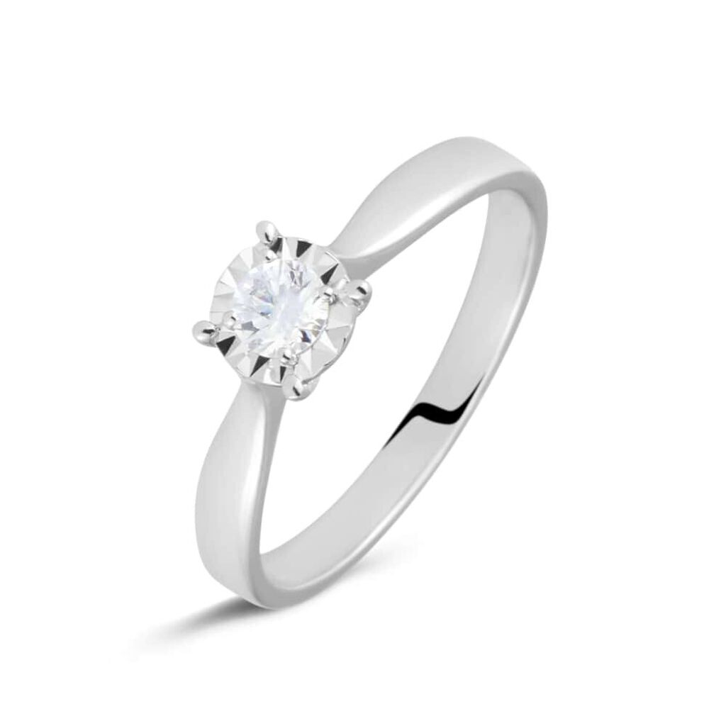 Anello Solitario Diamotion Oro Bianco Diamante