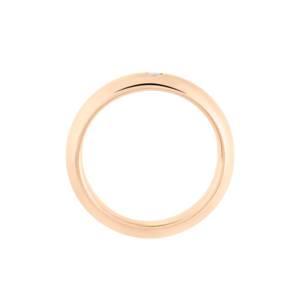 Fede Classica Leggera 4 mm Oro Rosa Diamante