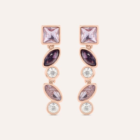 Orecchini Pendenti Violet Ottone Rosa Cristallo - Orecchini Pendenti Donna | Stroili