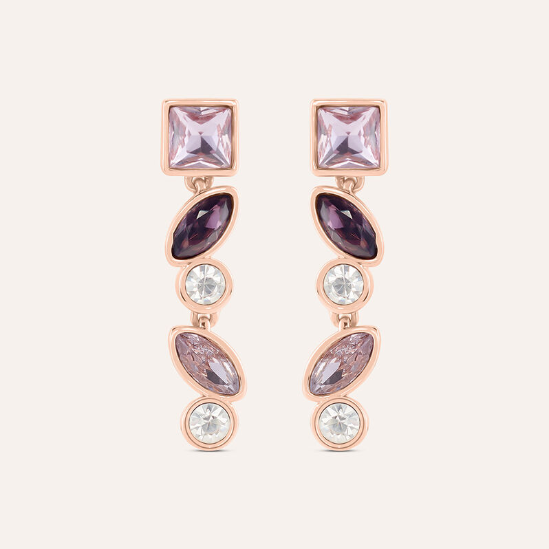 Orecchini Pendenti Violet Ottone Rosa Cristallo - Orecchini Pendenti Donna | Stroili