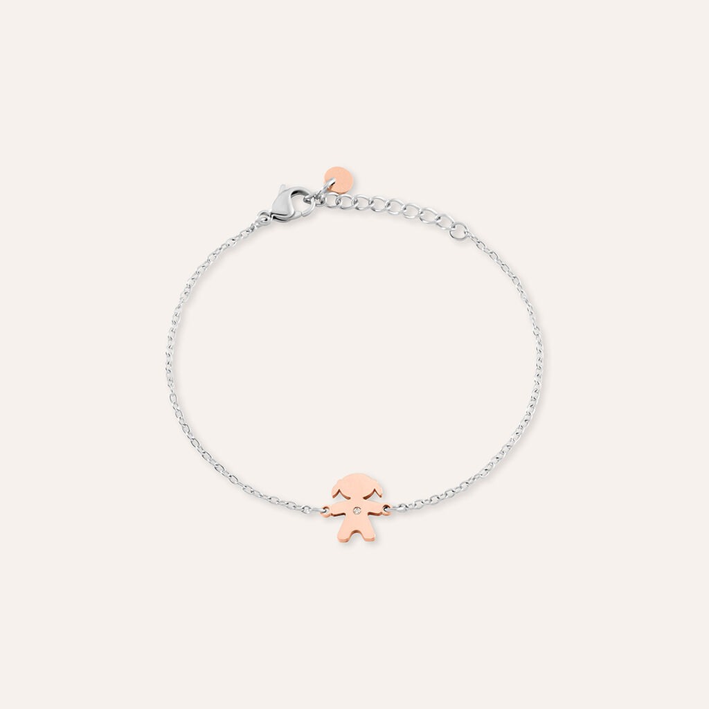 Bracciale Sunrise Acciaio Bicolore Bianco / Rosa Cristallo