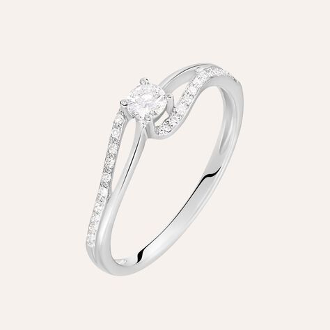 Anello Solitario Grace Oro Bianco Diamante - Anelli con Pietre Donna | Stroili