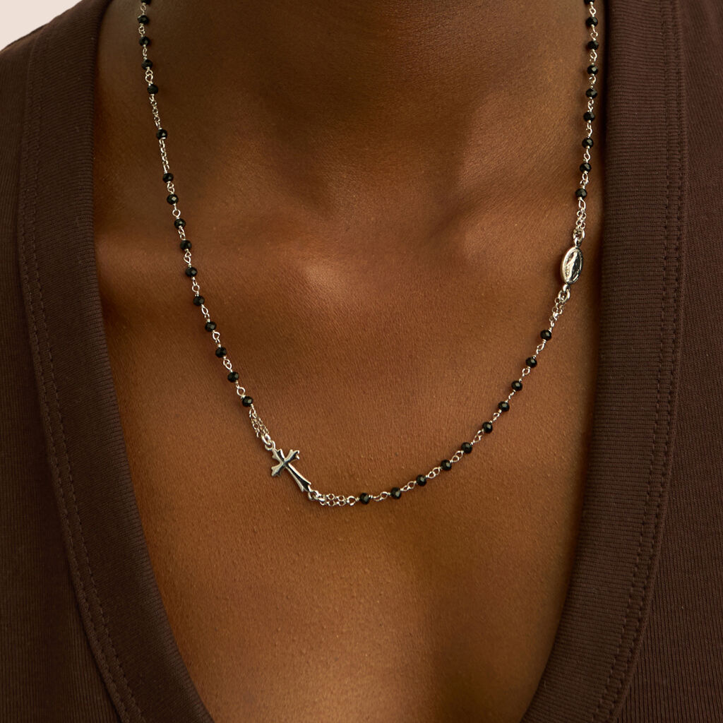 Collana Rosario Silver Soul Argento Rodiato Cristallo - Collane Rosario Donna | Stroili