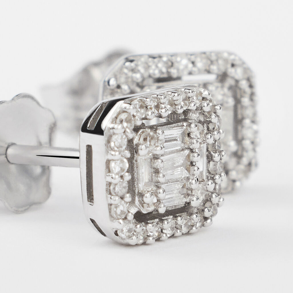 Orecchini Lobo Sophia Oro Bianco Diamante - Orecchini a Lobo Donna | Stroili