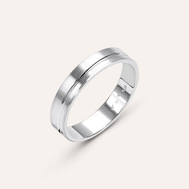 Fede Classica Satinata 4 mm Oro Bianco