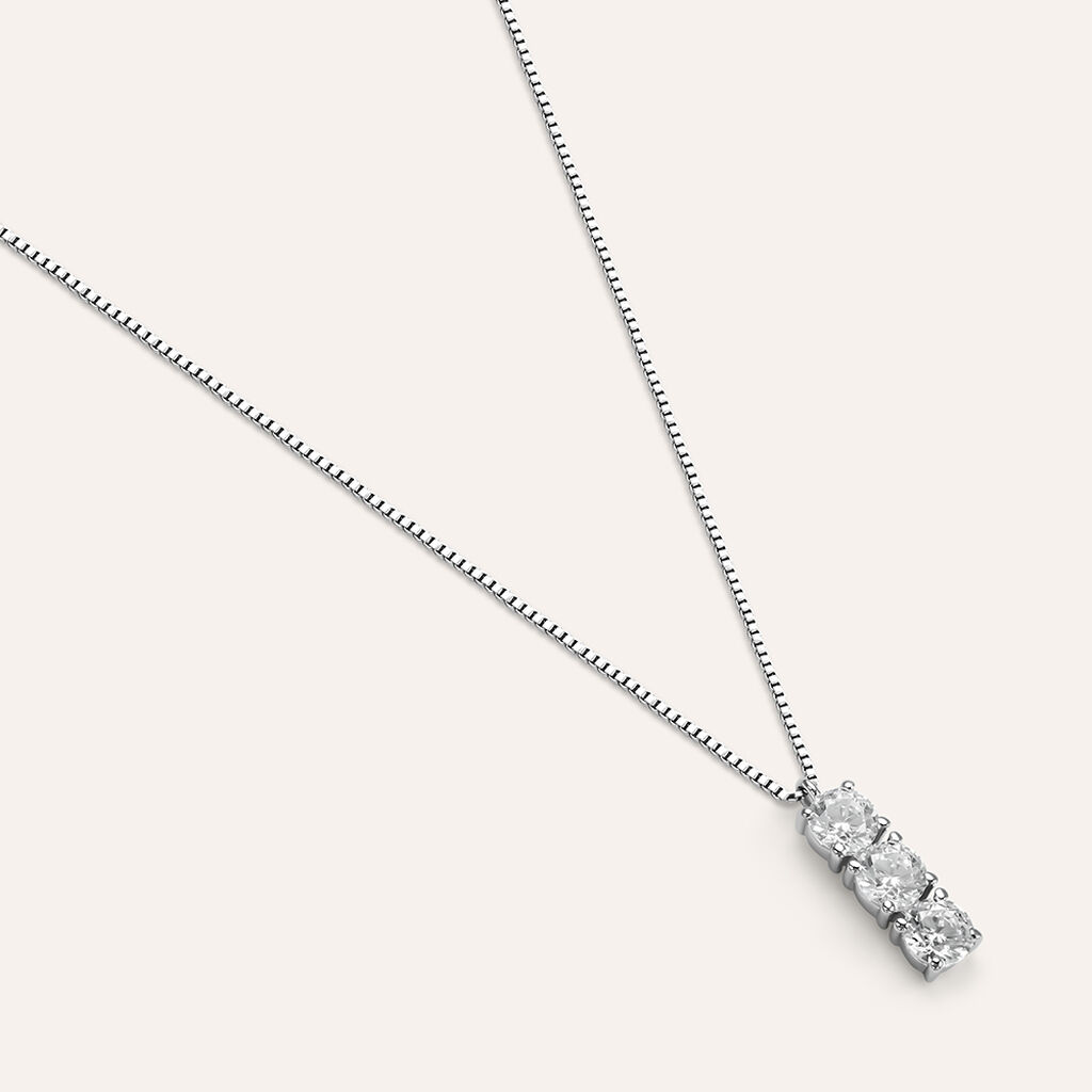 Collana Trilogy Claire Oro Bianco Cubic Zirconia - Gioielli Donna | Stroili