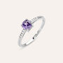 Anello Solitario Silver Rainbow Argento Rodiato Cubic Zirconia