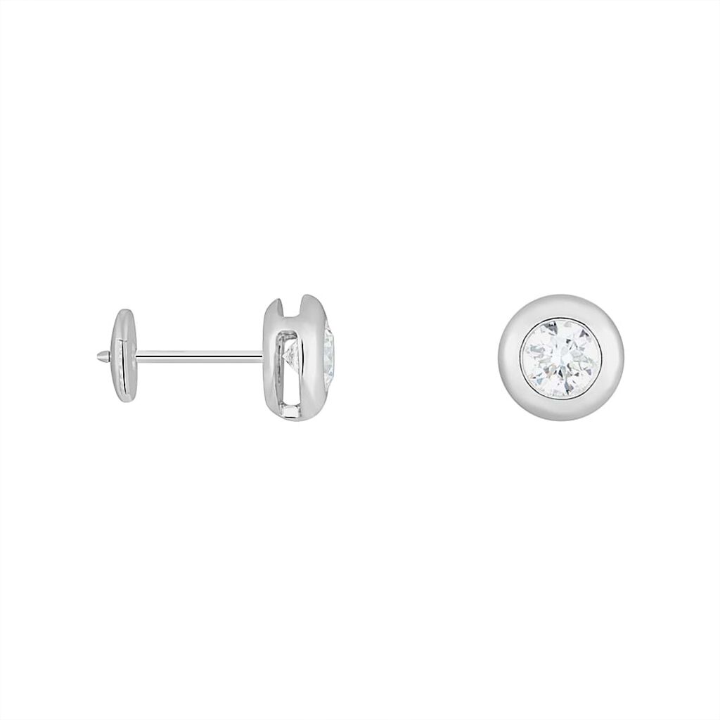 Orecchini Lobo Punto Luce Diamade Oro Bianco Diamante Lab-Grown - Orecchini a Lobo Donna | Stroili
