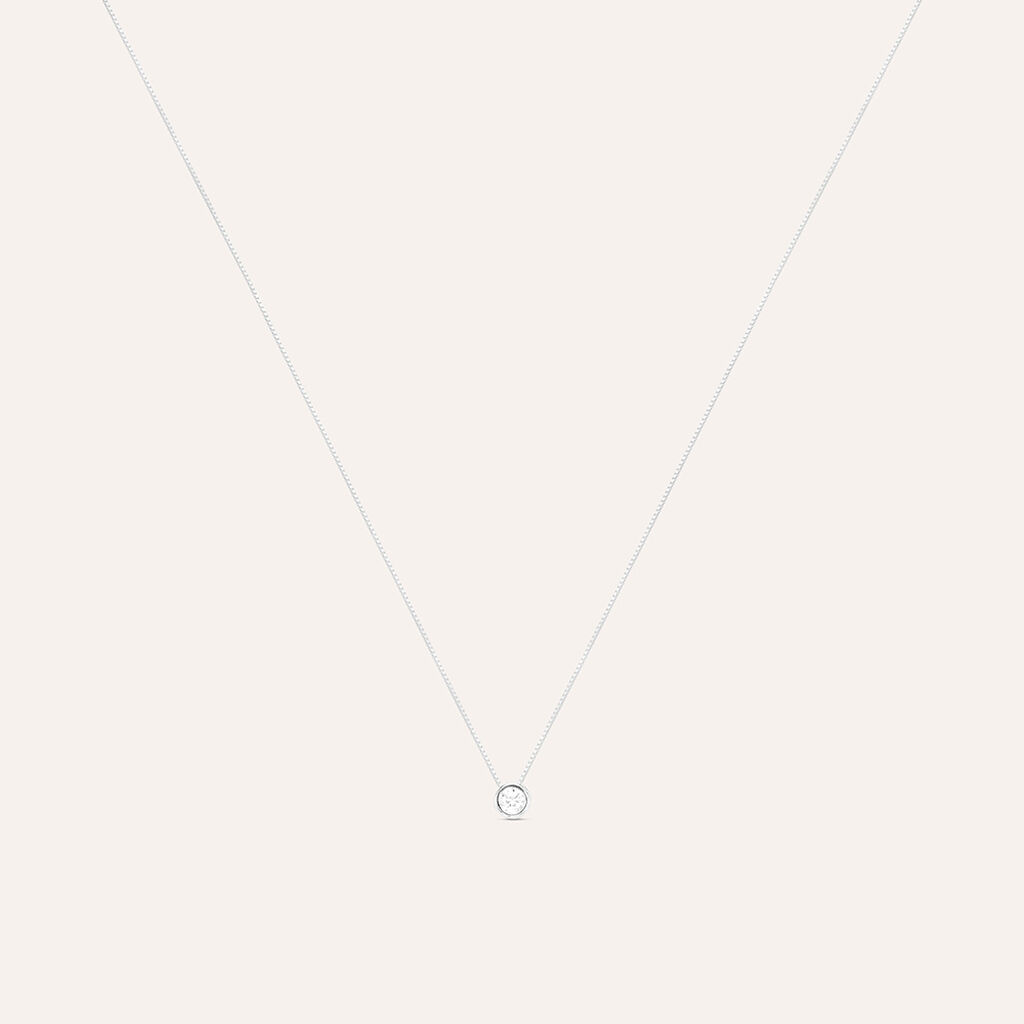 Collana Punto Luce Claire Oro Bianco Cubic Zirconia