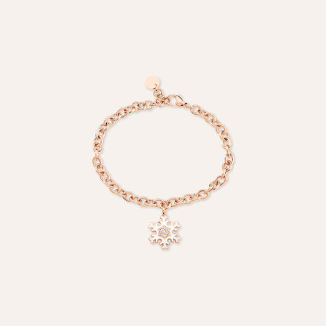 Bracciale Lady Sweet Acciaio Rosato Fiocco di neve e Cristalli - Bracciali Donna | Stroili