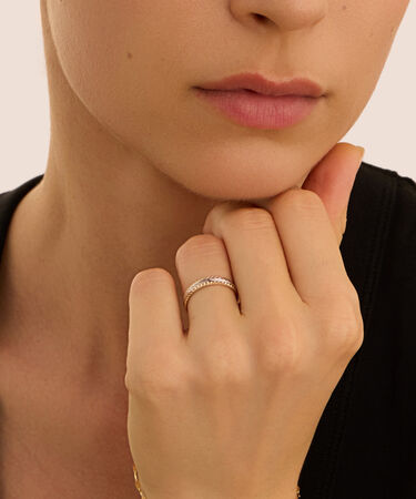 Fede Classica Diamantata 3.5 mm Oro Bicolore