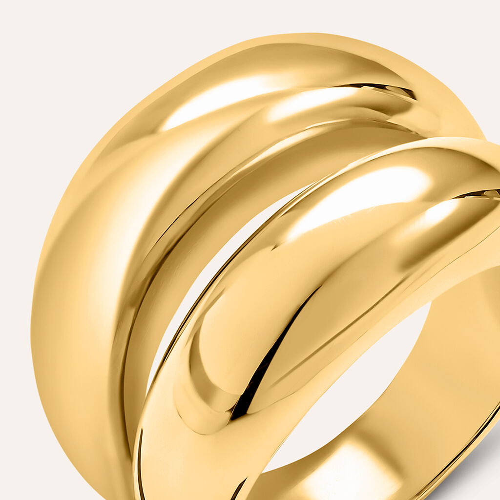 Anello Fascia Lady Code Acciaio Dorato - Anelli Moderni Donna | Stroili