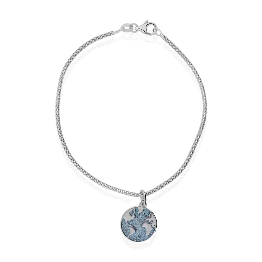 Charm in argento rodiato con simbolo mondo - Charms Donna | Stroili