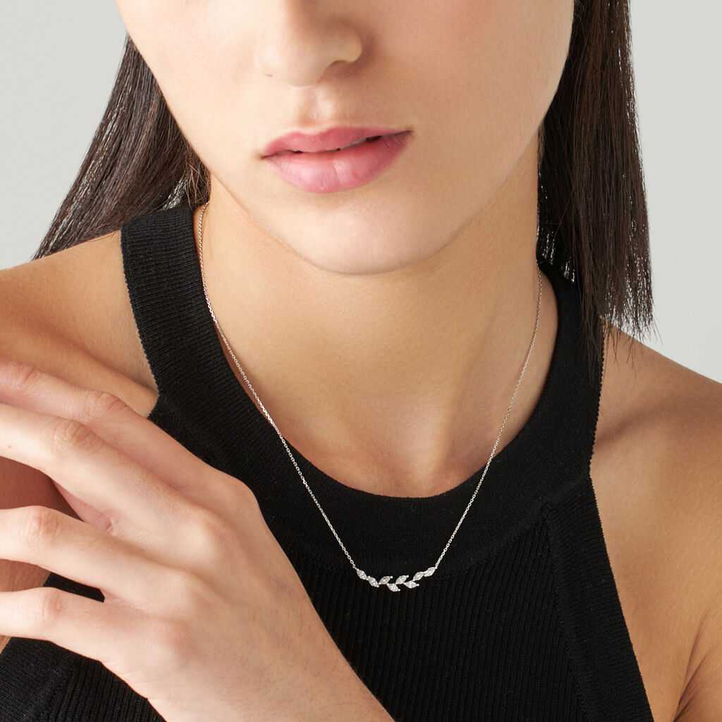 Collana Claire Oro Bianco Cubic Zirconia - Collane Donna | Stroili