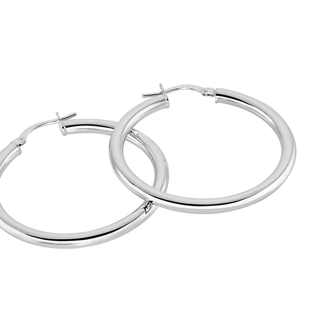Orecchini A Cerchio Toujours Oro Bianco - Orecchini a Cerchio Donna | Stroili