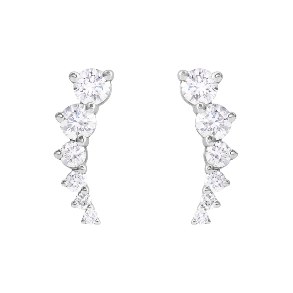 Orecchini Lobo Diamade Oro Bianco Diamante Lab-Grown