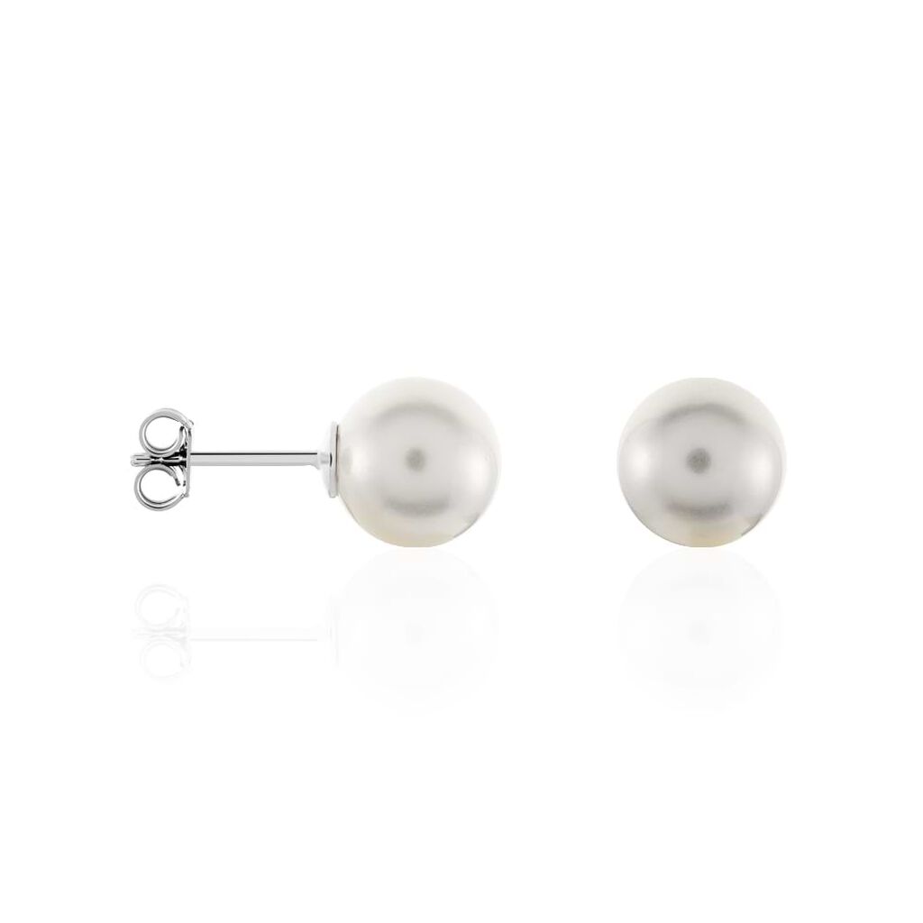 Orecchini Lobo Silver Pearls Argento Rodiato Perla sintentica