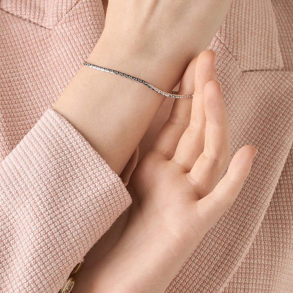 Bracciale Catena Colette Oro Bianco - Bracciali Donna | Stroili
