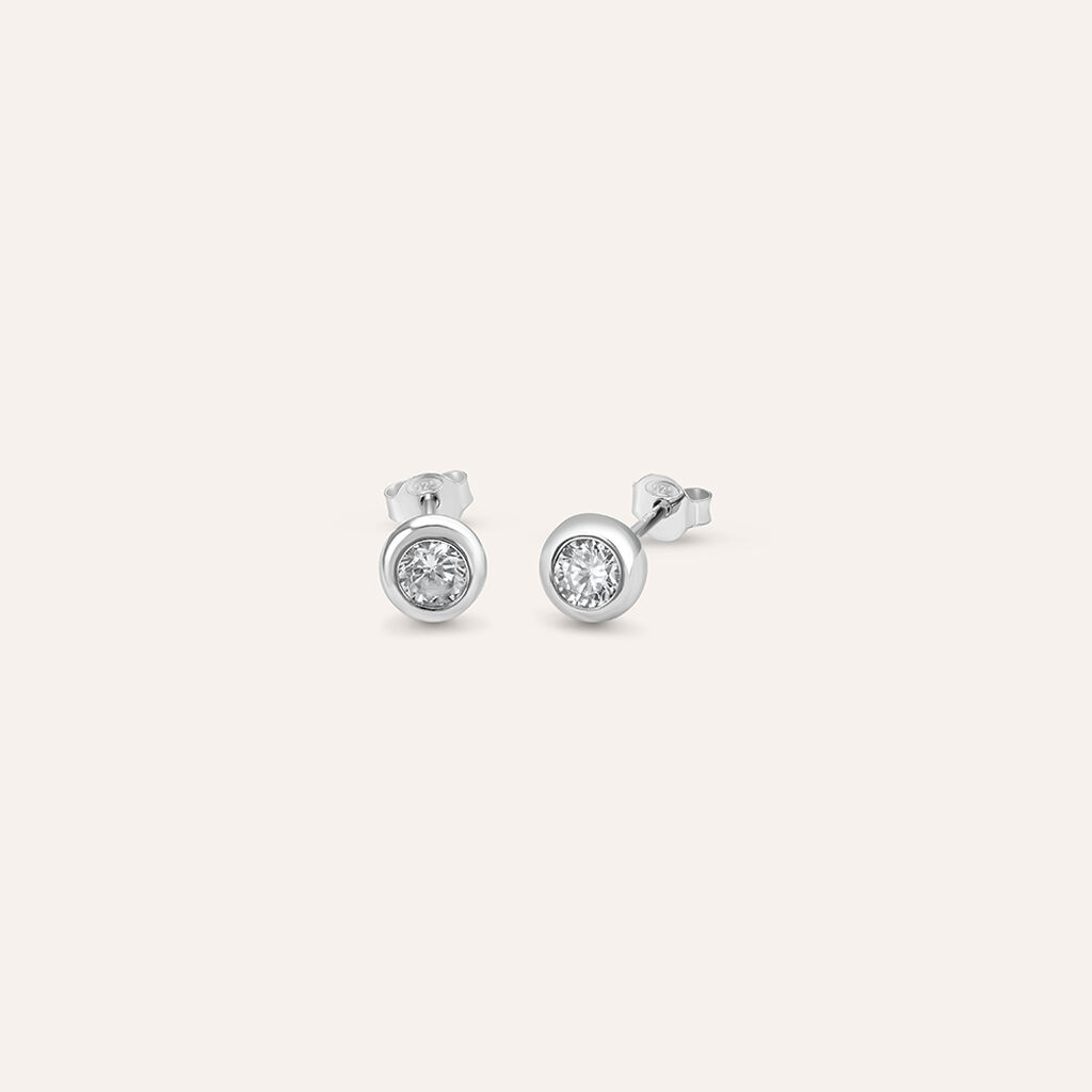 Orecchini Lobo Punto Luce Silver Elegance Argento Rodiato Cubic Zirconia - Orecchini a Lobo Donna | Stroili