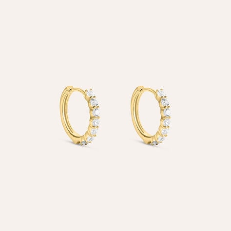 Orecchini A Cerchio Claire Oro Giallo Cubic Zirconia - Orecchini a Cerchio Donna | Stroili