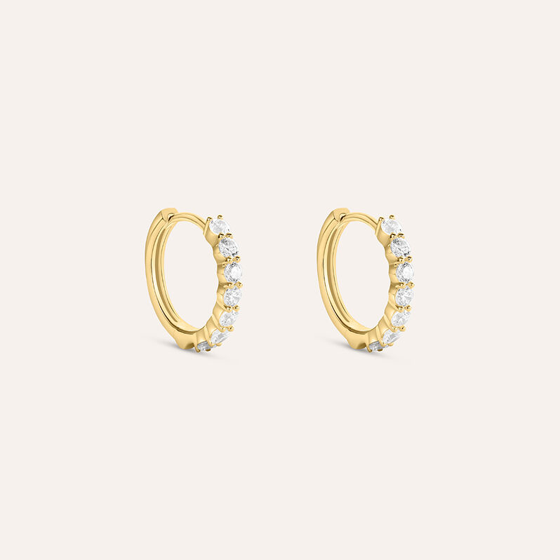 Orecchini A Cerchio Claire Oro Giallo Cubic Zirconia - Orecchini a Cerchio Donna | Stroili