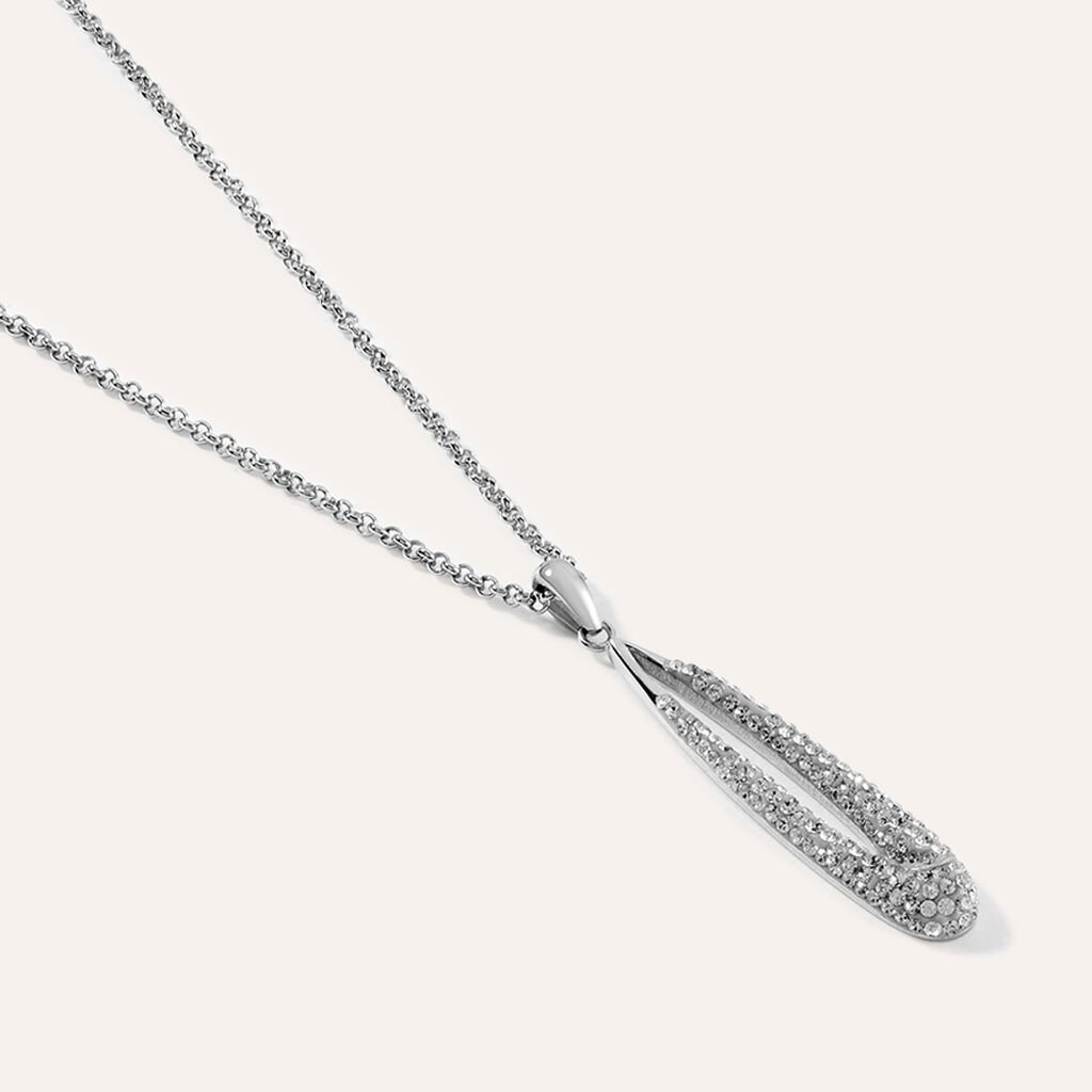 Collana Aura Acciaio Cristallo