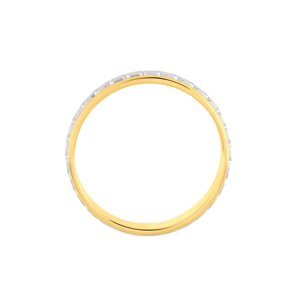 Fede Classica Diamantata 4.5 mm Oro Bicolore - Anelli con Incisione Donna | Stroili