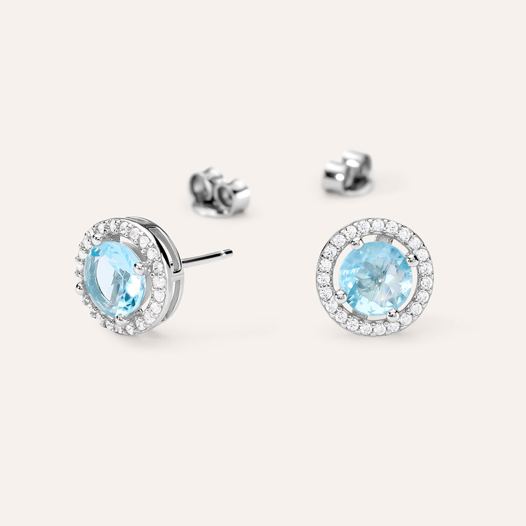 Orecchini Lobo Punto Luce Silver Rainbow Argento Rodiato Cubic Zirconia