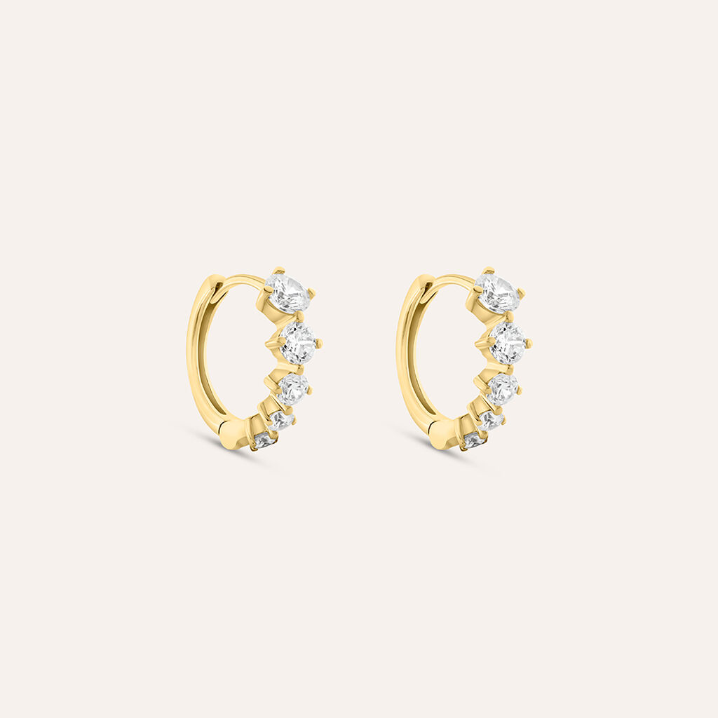 Orecchini A Cerchio Claire Oro Giallo Cubic Zirconia - Orecchini a Cerchio Donna | Stroili