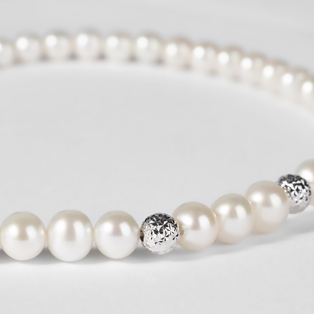 Collana Gabrielle Oro Bianco Perla D'Acqua Dolce