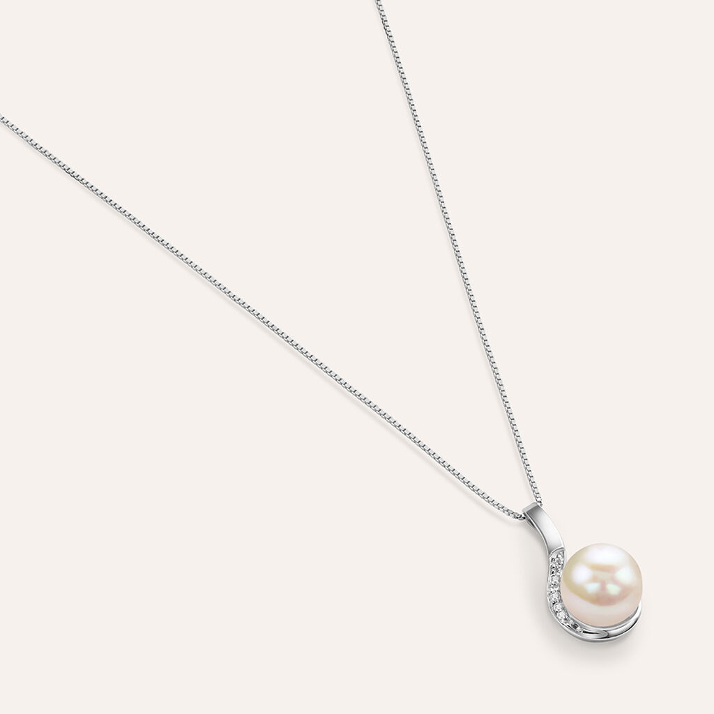 Collana Gold Pearls Oro Bianco Perla D'Acqua Dolce Diamante - Collane Donna | Stroili