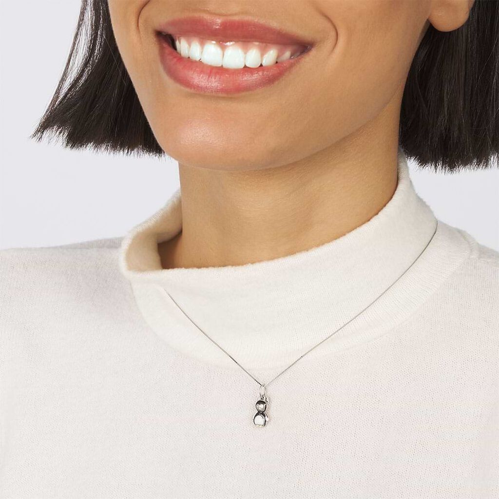 Charm in argento rodiato pinguino - Charms Donna | Stroili
