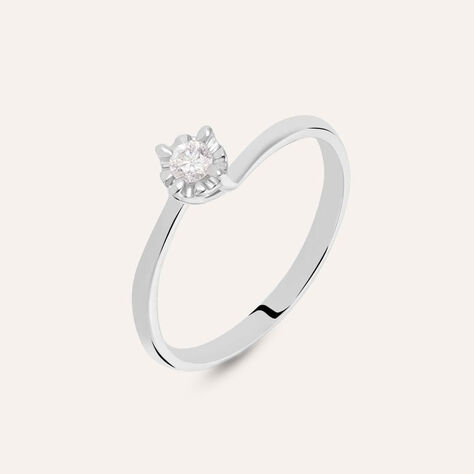 Anello Solitario Valentino Diamazing Oro Bianco Diamante - Anelli con Pietre Donna | Stroili