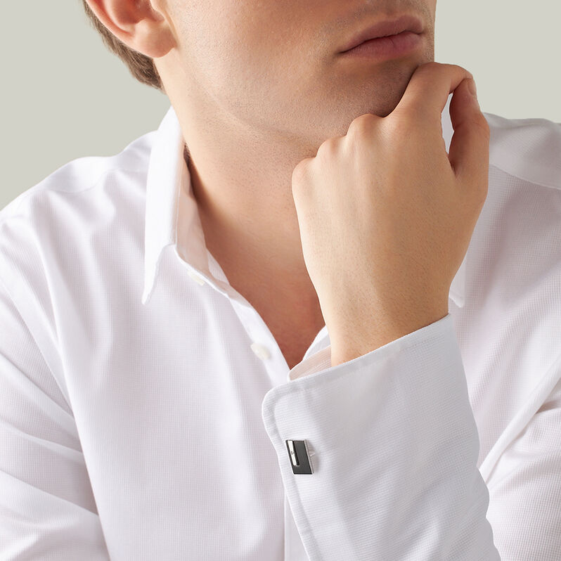 Gemelli Man Code Acciaio Bicolore Bianco / Nero Cristallo - Gioielli Uomo | Stroili