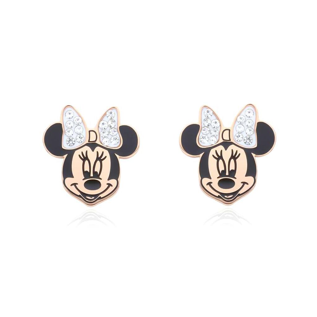 Orecchini Lobo Mickey Mouse & Friends Acciaio Rosa Cristallo - Orecchini a Lobo Donna | Stroili