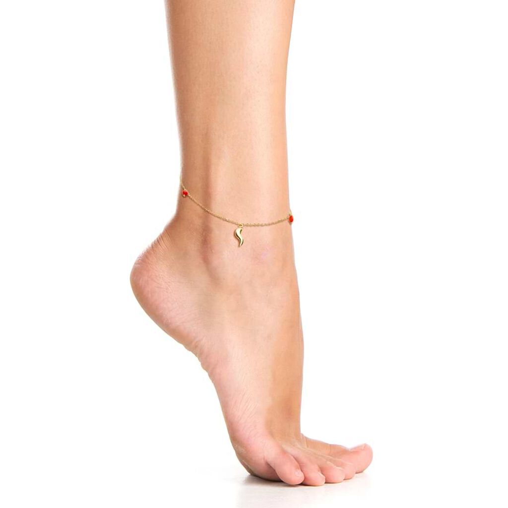 Cavigliera Beverly Oro Giallo Pasta di Corallo - Cavigliere Donna | Stroili