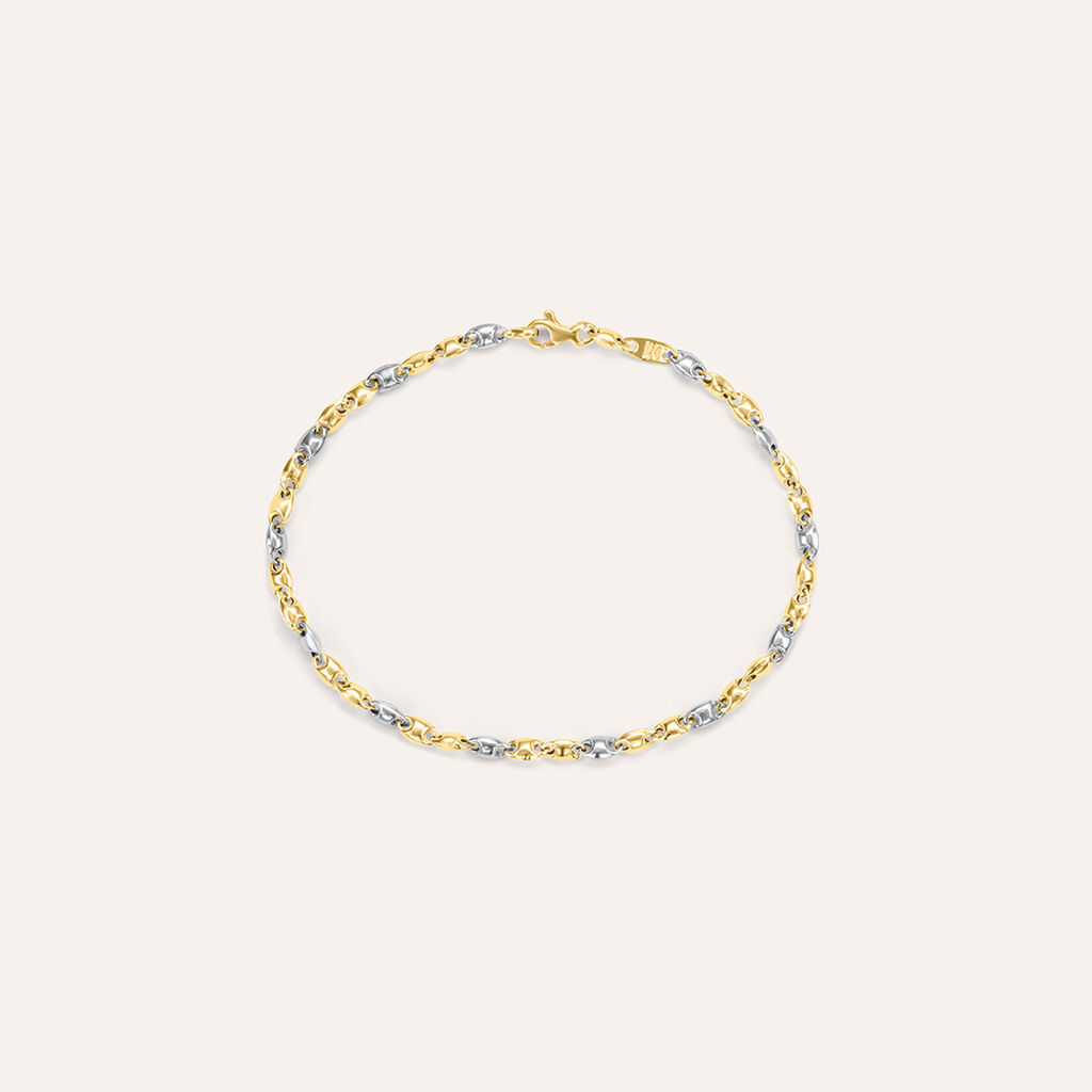 Bracciale Catena Oro Uomo Oro Bicolore