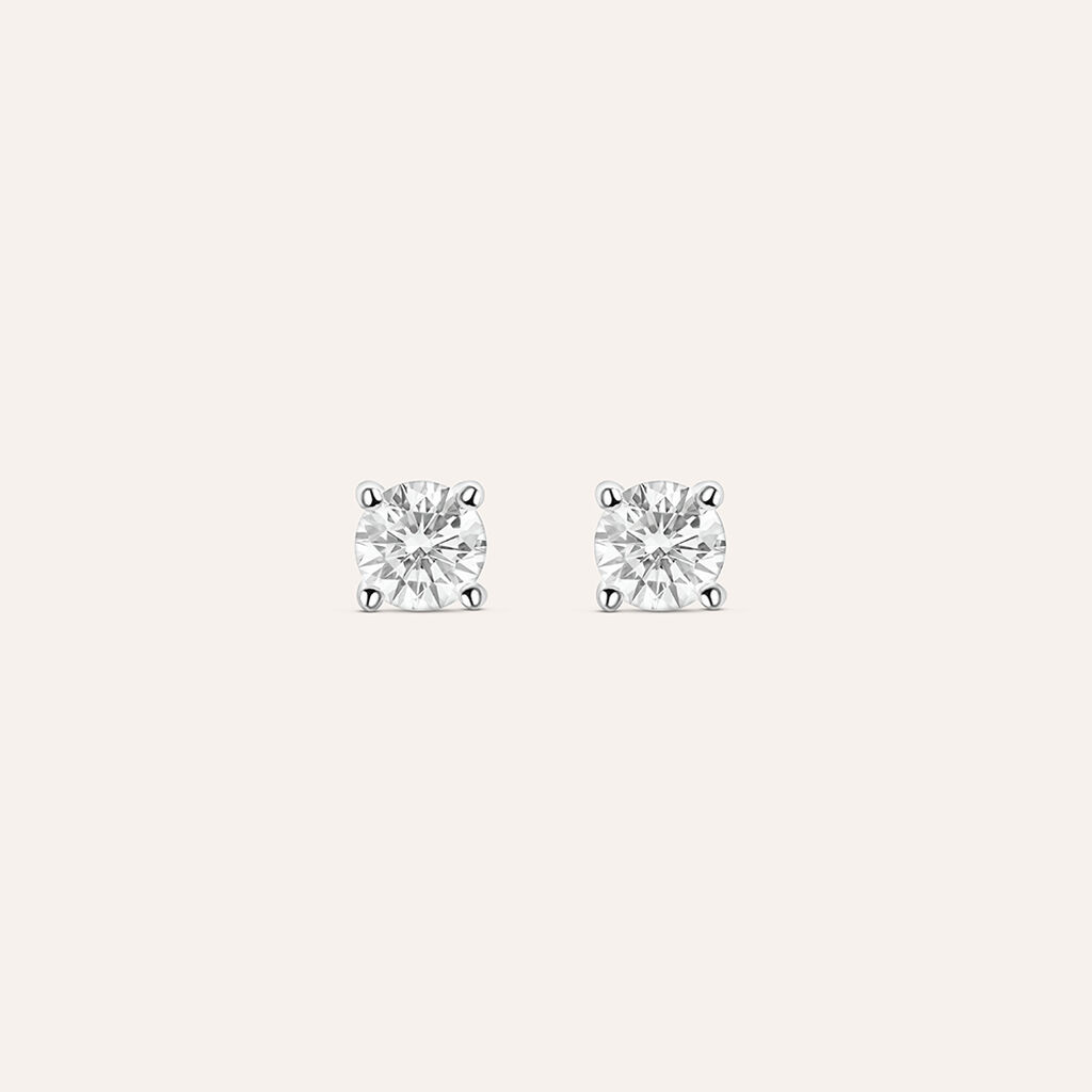 Orecchini Lobo Punto Luce Diamade Oro Bianco Diamante Lab-Grown - Orecchini a Lobo Donna | Stroili