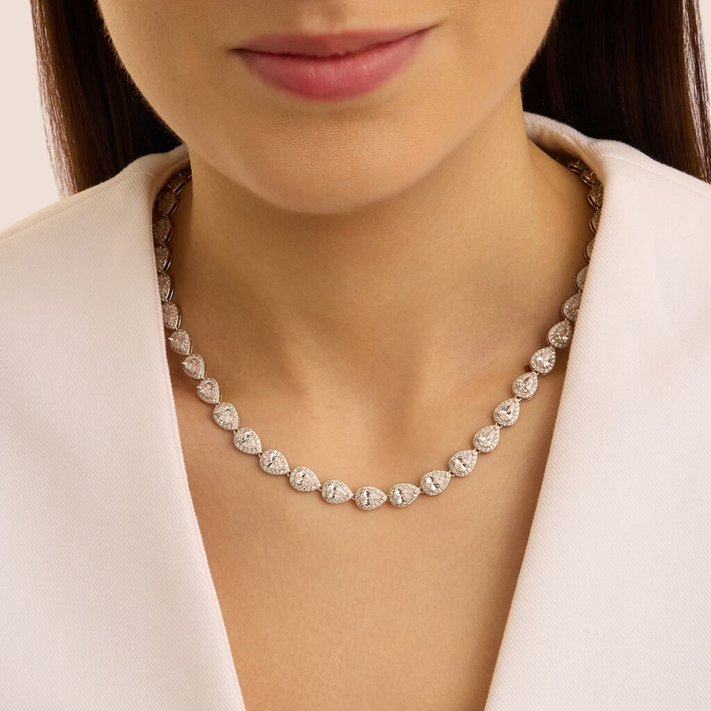 Collana Red Carpet Argento Rodiato Cubic Zirconia