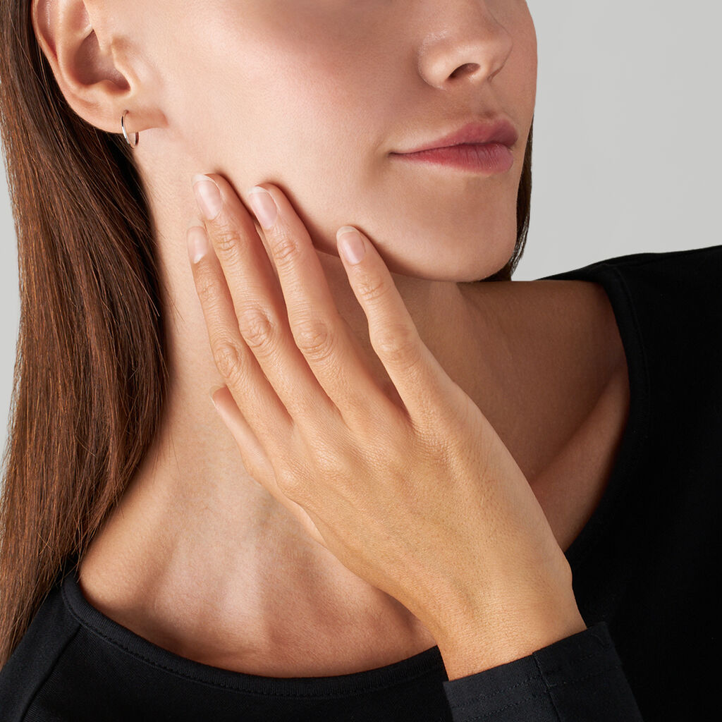 Orecchini A Cerchio Toujours Oro Bianco - Orecchini a Cerchio Donna | Stroili