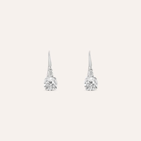 Orecchini Lobo Punto Luce Claire Oro Bianco Cubic Zirconia - Orecchini a Lobo Donna | Stroili