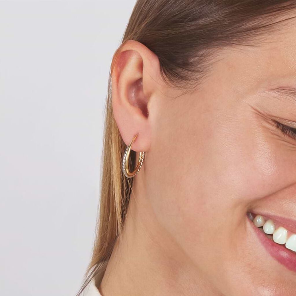 Orecchini A Cerchio Gold Essence Oro Bicolore - Orecchini a Cerchio Donna | Stroili