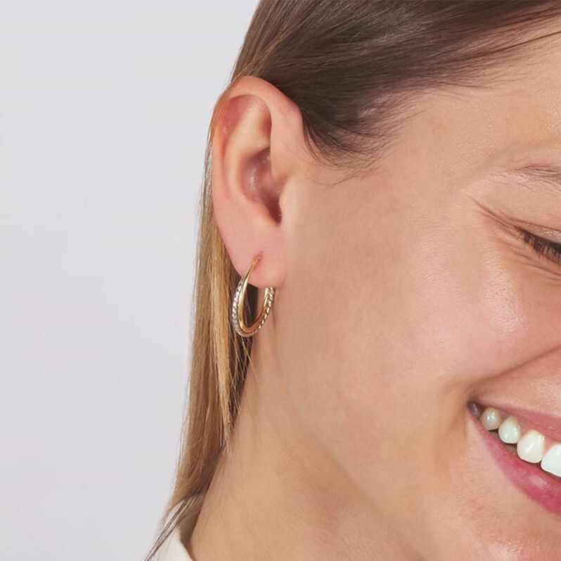 Orecchini A Cerchio Gold Essence Oro Bicolore - Orecchini a Cerchio Donna | Stroili
