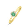 Anello Solitario Charlotte Oro Giallo Smeraldo Diamante