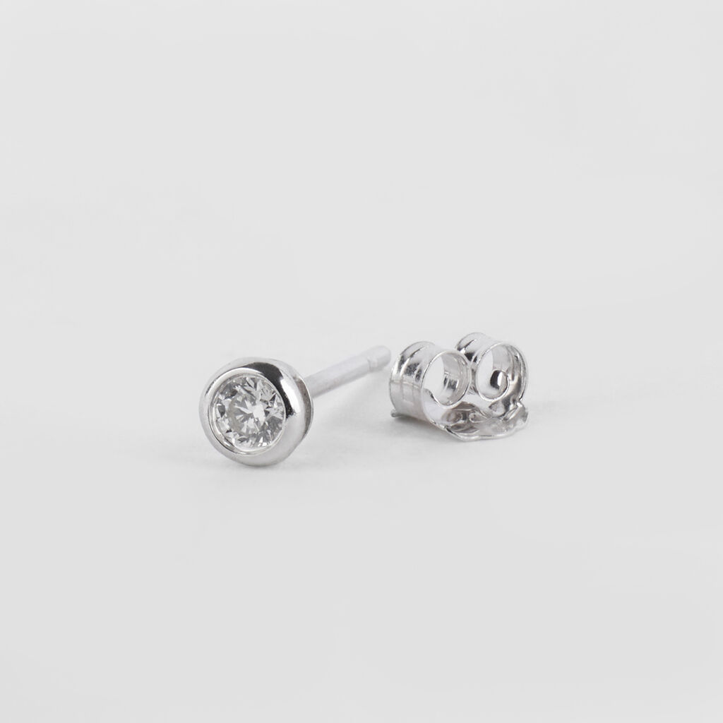 Orecchini Lobo Punto Luce Grace Oro Bianco Diamante - Orecchini a Lobo Donna | Stroili