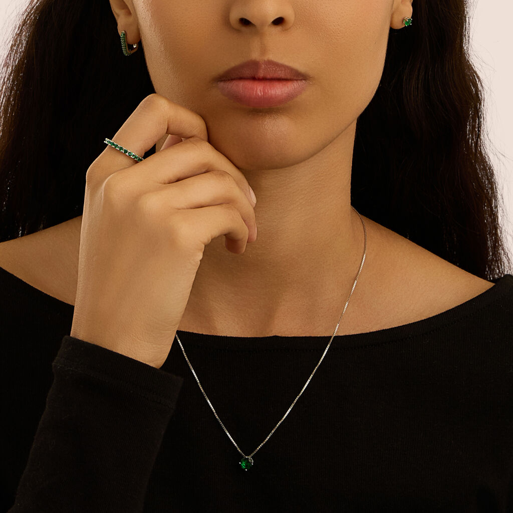 Orecchini A Cerchio Silver Rainbow Argento Rodiato Cubic Zirconia