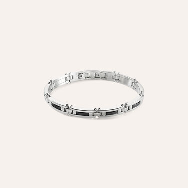 Bracciale Man Code Acciaio Bicolore Bianco / Nero